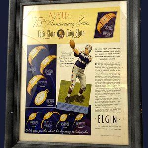 1939 Elgin Watches Ad framed vintage advertisement Life Magazine
